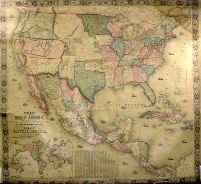 New Map of the Portion of North America, Exhibiting the United States and Territories, the Canadas, New Brunswick, Nova Scotia, and Mexico, also Central America, and the West India Islands