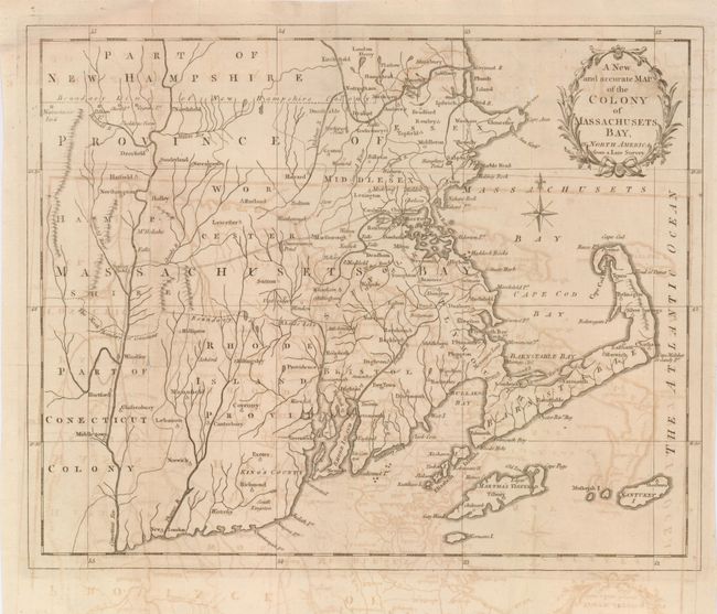 A New and accurate Map of the Colony of Massachusets Bay, in North America from a Late Survey [with text page]