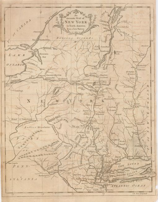 An Accurate Map of New York in North America, from a late Survey