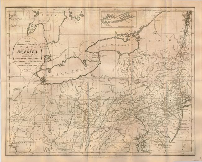 Map of the Middle States of America.  Comprehends New-York, New-Jersey, Pennsylvania, Delaware, and the Territory of N. W. Ohio