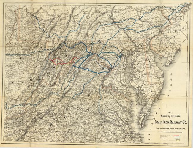 Map Showing the Road of the Coal & Iron Railway Co. and the Coal and Iron Ore Lands Along its Line