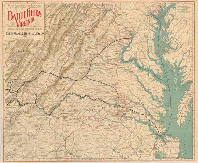 Map Showing the Location of Battlefields of Virginia Compiled from Official War Records and Maps for the Chesapeake & Ohio Railroad Co.