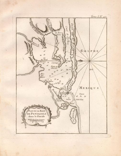 Plan de la Baye de Pensacola dans la Floride