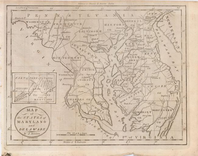 Map of the States of Maryland and Delaware