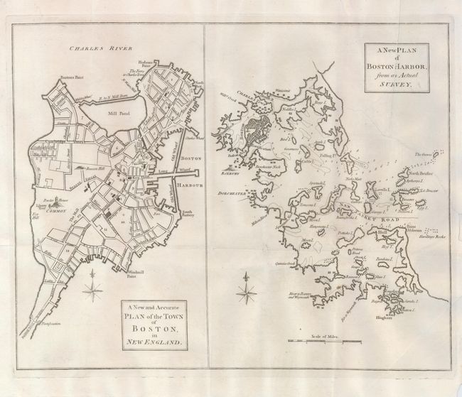 A New and Accurate Plan of the Town of Boston, in New England [on sheet with] A New Plan of Boston Harbor, from an Actual Survey