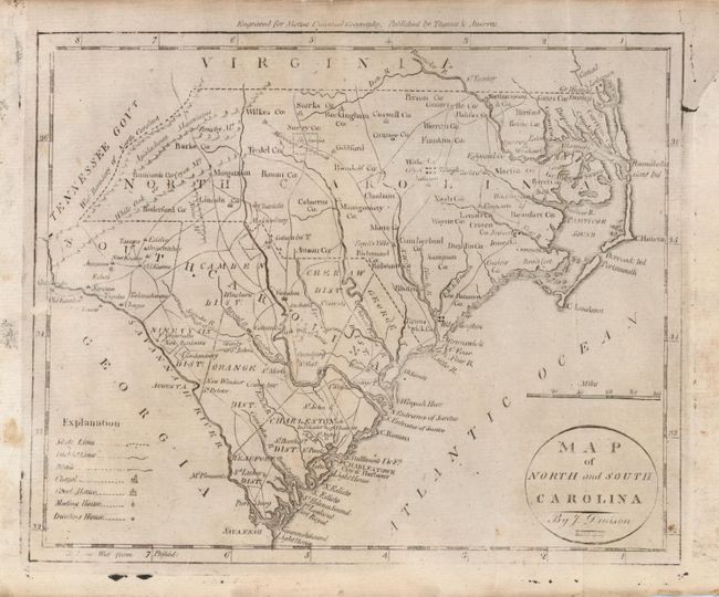 Map of North and South Carolina