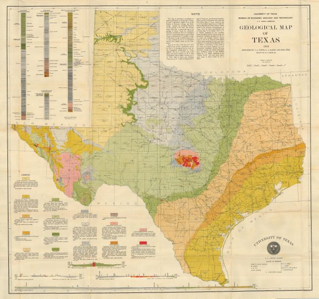 Old World Auctions - Auction 122 - Lot 338 - Geological Map of Texas