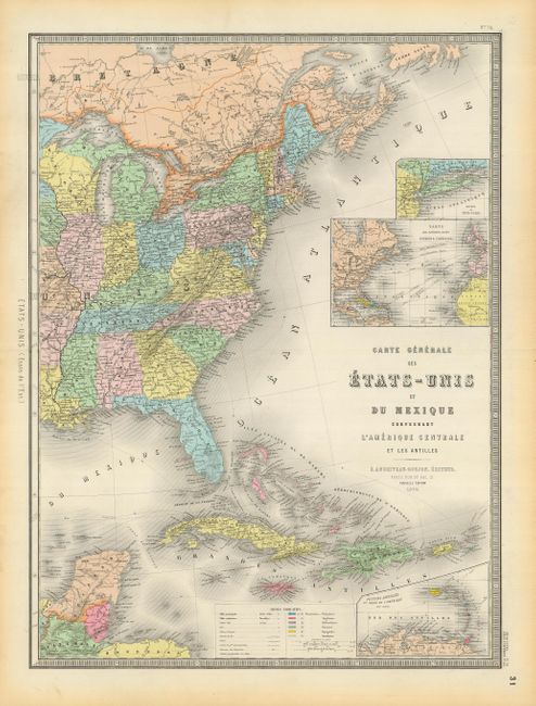 Carte Generale des Etats-Unis et du Mexique comprenant l'Amerique Centrale et Les Antilles