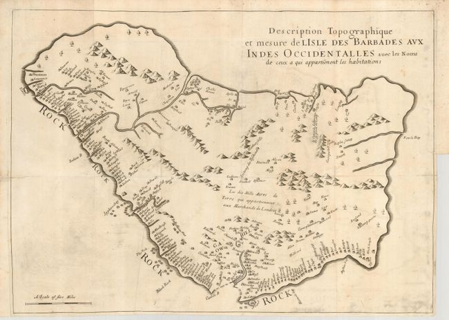 Description Topographique et mesure de Lisle des Barbades aux Indes Occidentalles avec les Noms de ceux a qui appartienent les habitations