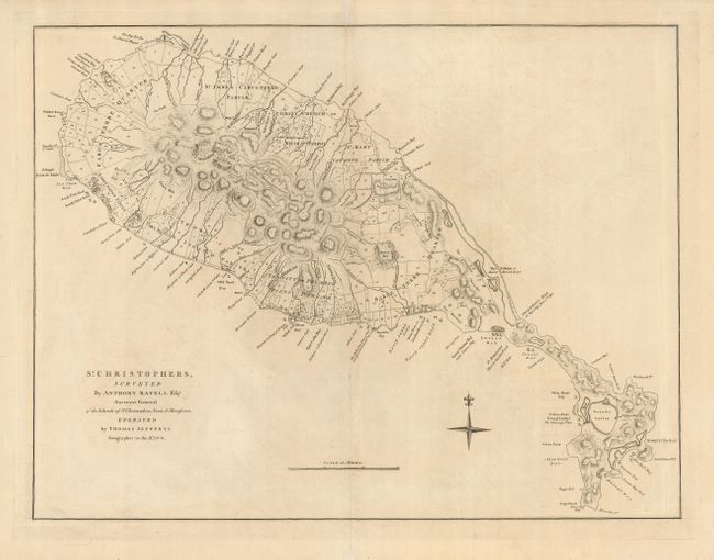 St. Christophers, Surveyed by Anthony Ravell Esqr. Surveyor General of the Islands of St. Christophers, Nevis, & Montserat