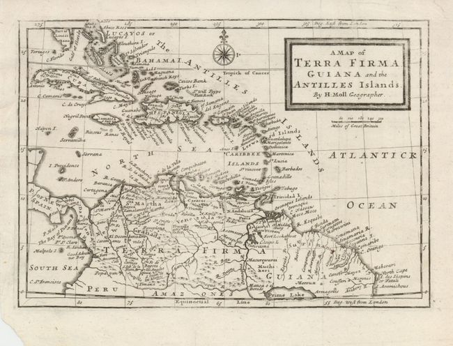 A Map of Terra Firma Guiana and the Antilles Islands