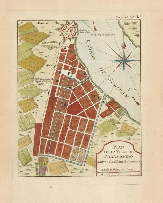 Plan de la Ville de Paramaribo Suivant les Plans Hollandois [together with] Carte de l'Entre de la Riviere de Berbiche