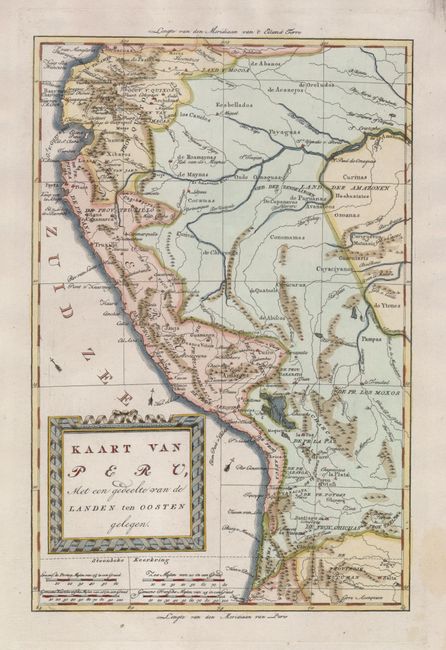 Kaart van Peru, met een Gedeelte van de Landen ten Oosten Gelegen