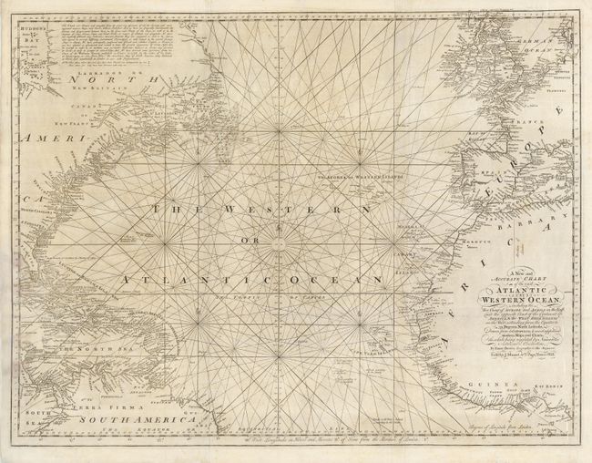 A New and Accurate Chart of the vast Atlantic or Western Ocean, Including the Sea Coast of Europe and Africa on the East, and the Opposite Coast of the Continent of America & the West India Islands on the West