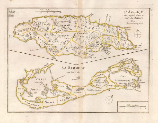 La Jamaique aux Anglois dans le Golfe du Mexique [on sheet with] La Bermude aux Anglois