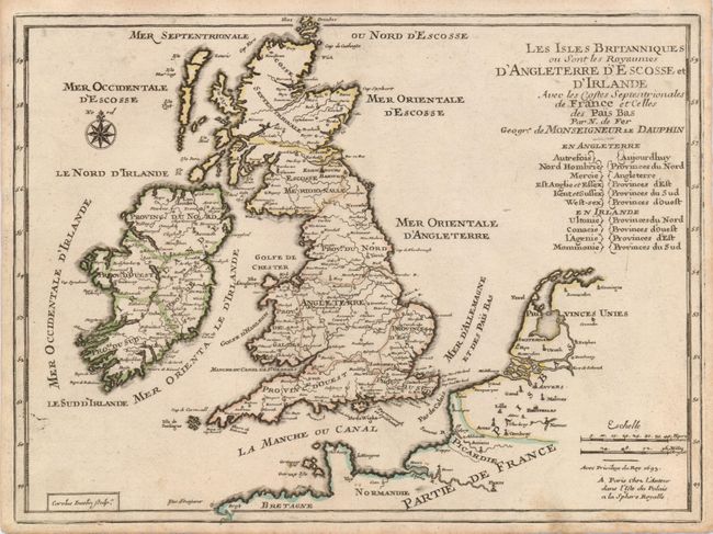 Les Isles Britanniques ou Sont les Royaumes d'Angleterre d'Escosse et d'Irlande avec les Costes Septentrionales de France et Celles des Pais Bas
