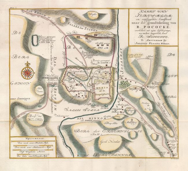 Kaart van Jerusalem en Omliggende Landstreck naar de Grondtekening van R. Pocke