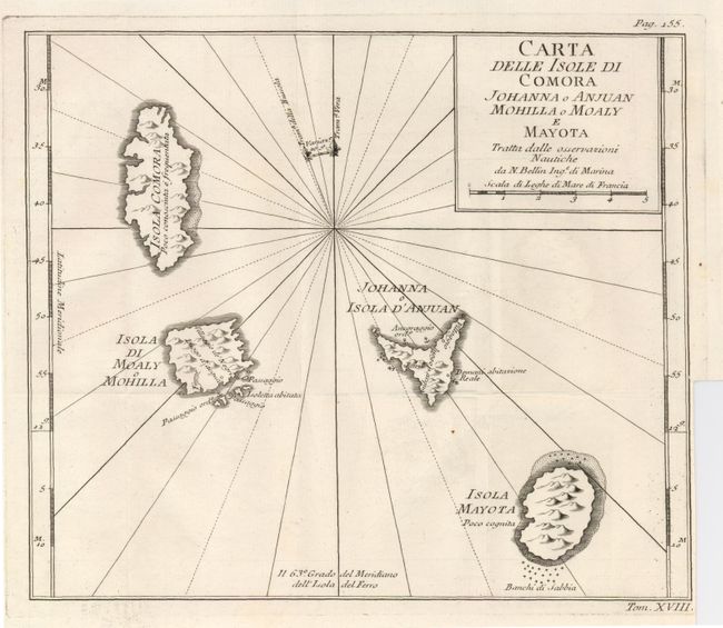 Carta delle Isole di Comora Johanna o Anjuan Mohilla o Moaly e Mayota