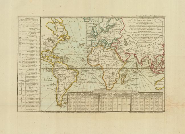 Carte des Lieux ou les Differentes Longueurs du Pendule a Secondes ont ete Observees