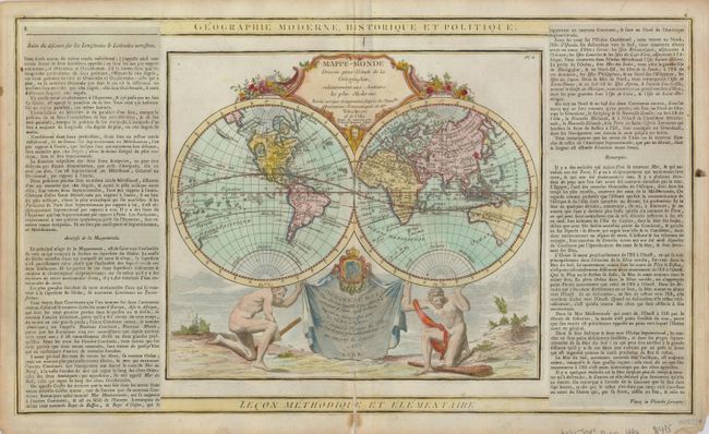 Mappe-Monde Dressee pour l'Etude de la Geographie, Relativement aux Auteurs les plus Modernes