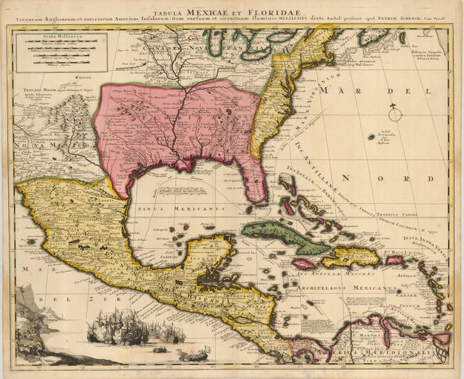 Tabula Mexicae et Floridae, Terrarum Anglicarum, et Anteriorum Americae Insularum; Item Circum et Circuituum Fluminis Mississipi