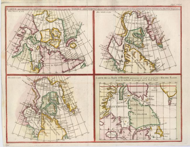 Carte qui represente les differentes connoissances que l'on a eues des Terres Arctiques depuis 1660 jusqu 'en 1747