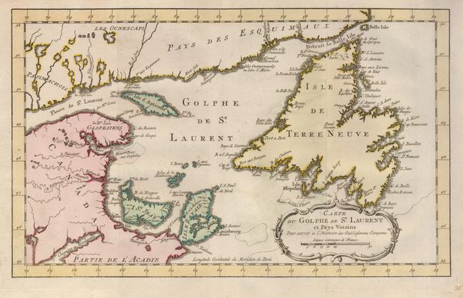 Carte du Golphe de St. Laurent et Pays Voisins pour servir a l'Histoire des Establissemens Europeens
