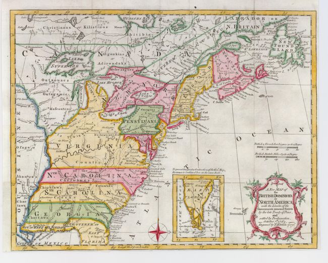 A New Map of the British Dominions in North America; with the Limits of the Governments annexed thereto by the late Treaty of Peace, and settled by Proclamation, October 7th, 1763