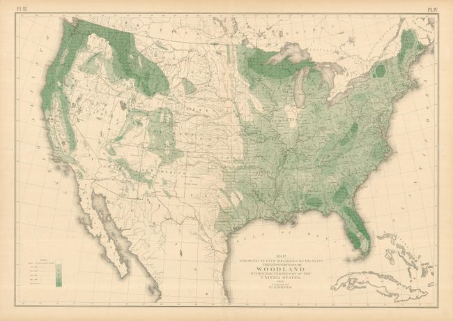 Map Showing in Five Degrees of Density the Distribution of Woodland Within the Territory of the United States