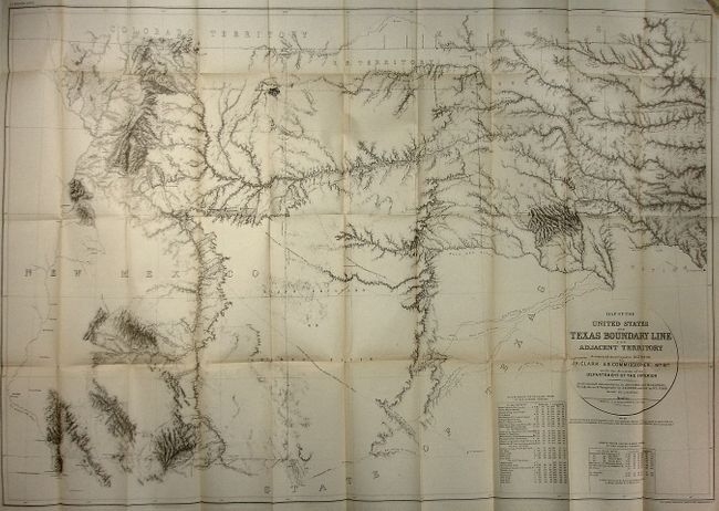 Map of the United States and Texas Boundary Line and Adjacent Territory, Determined and Surveyed in 1859-8-9-60