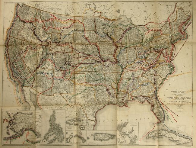 United States Showing the Routes of Principal Explorers and Early Roads and Highways