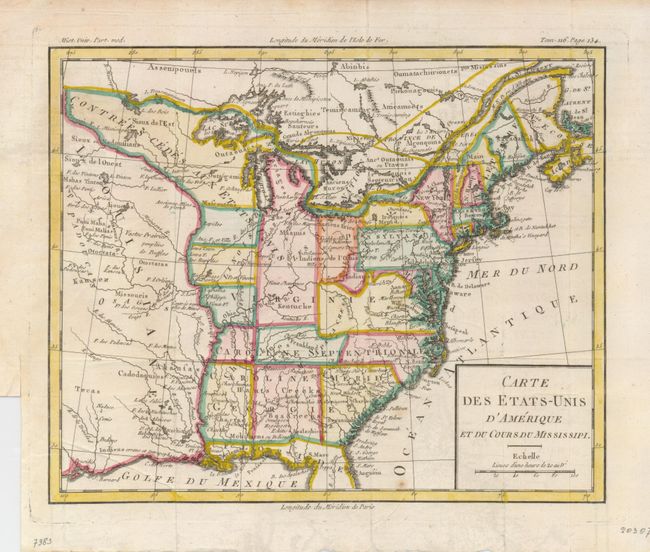 Carte des Etats-Unis d'Amerique et du Cours du Mississipi