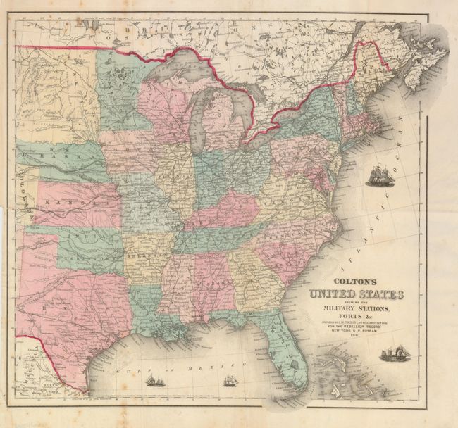 Colton's United States Shewing the Military Stations, Forts &cFor the 'Rebellion Record' [and]  For Victor's History of the Southern Rebellion
