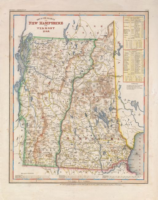 Neueste Karte von New Hampshire und Vermont