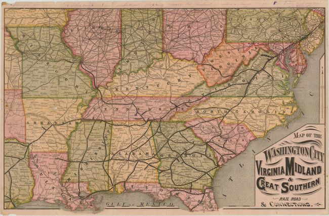 Map of the Washington City Virginia Midland & Great Southern Railroad & Connections