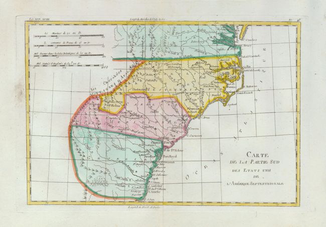 Carte de la Partie Sud des Etats Unis de L'Amerique Septentrionale