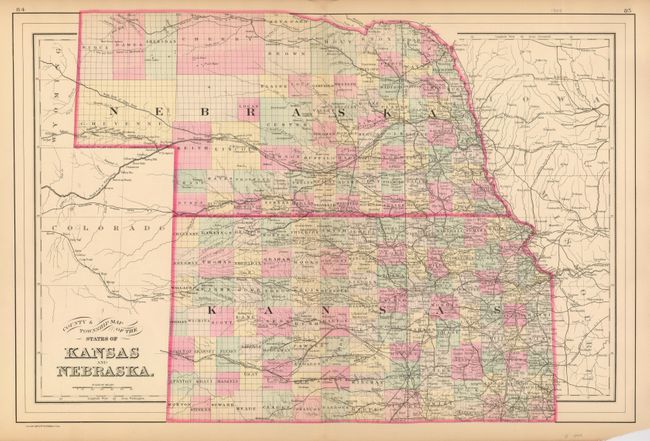 County and Township Map of the States of Kansas and Nebraska