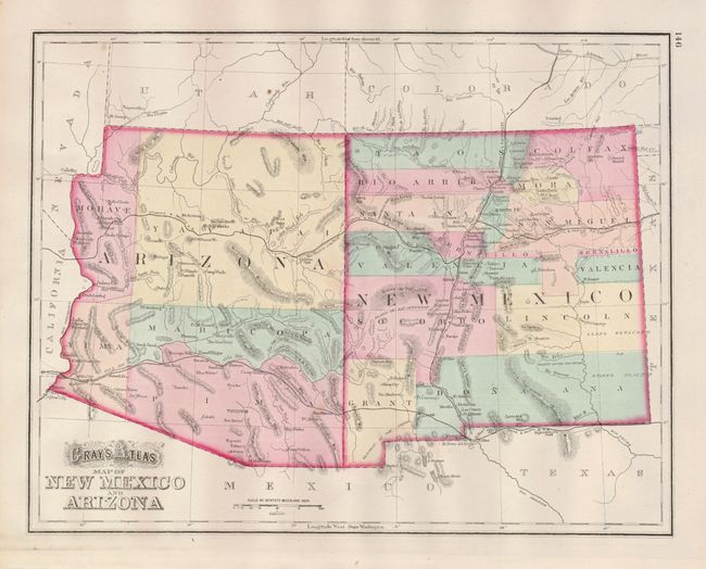 Gray's Atlas Map of New Mexico and Arizona