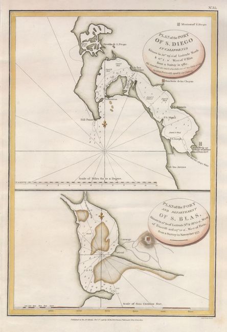 Plan of the Port of S. Diego in California1782 [on sheet with] Plan of the Port and Department of S. Blas 1777