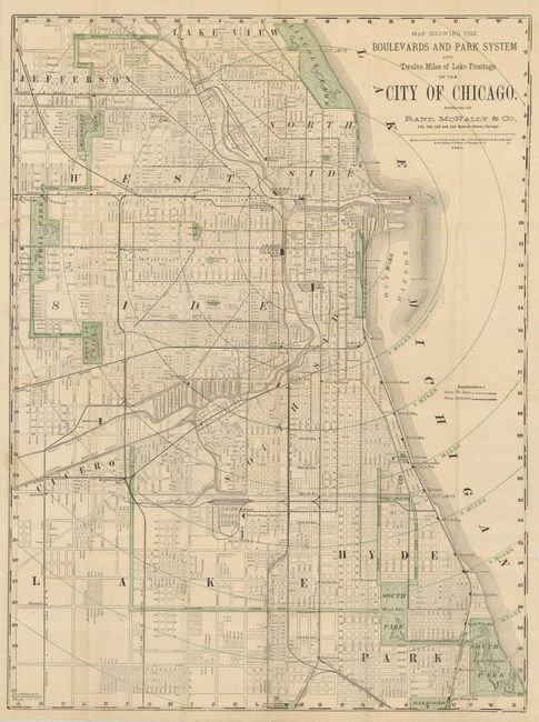 Map Showing the Boulevard and Park System and Twelve Miles of Lake Frontage of the City of Chicago