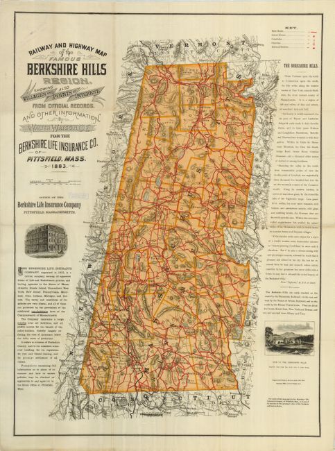 Railway and Highway Map of the Famous Berkshire Hills Region Showing Villages, Also Points of Interest from Official Records and Other Information, by Walter Watson