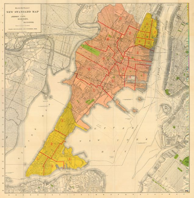 Rand-McNally New Standard Map of Jersey City, Hoboken and Bayonne