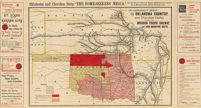 A Correct Map of the Oklahoma Country and Cherokee Outlet, Reached via the Missouri Pacific Railway and Iron Mountain Route