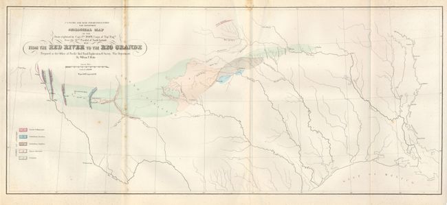 Geological Map from the Red River to the Rio Grande [with] Geological Section from the Rio Grande to the Red River