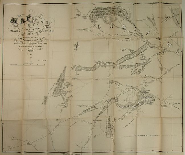 Map of the Country Upon the Brazos and Big Witchita Rivers Explored in 1854...Embracing the Lands appropriated by the State of Texas for the Use of the Indians