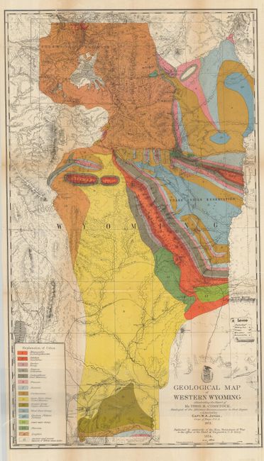 Geological Map of Western Wyoming Illustrating the Report of Mr. Theo. B. Comstock