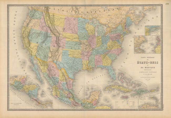 Carte Generale des Etats-Unis et du Mexique comprenant l'Amerique Centrale et Les Antilles