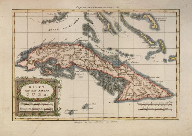 Kaart van het Eiland Cuba