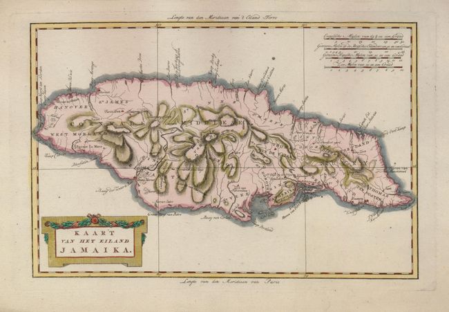 Kaart van het Eiland Jamaika