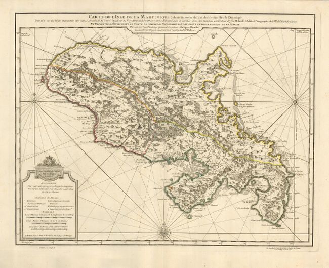 Carte de l'Isle de la Martinique Colonie Francoise de l'une des Isles Antilles de l'Amerique